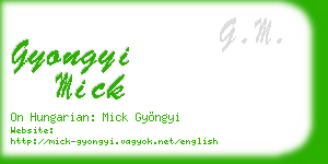 gyongyi mick business card