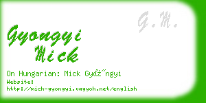 gyongyi mick business card